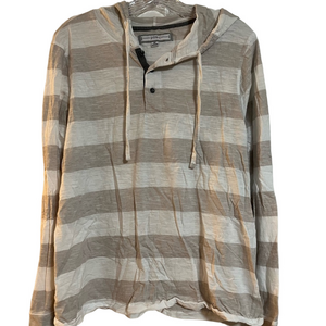 PD& C Striped Beige and White Men's Shirt